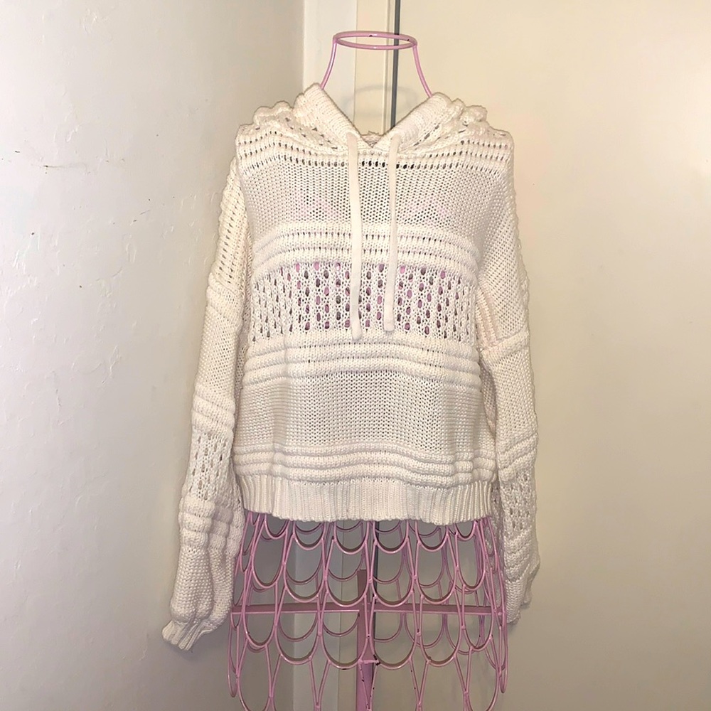 -MINKPINK White/Cream hooded Sweater XS/2 As Is